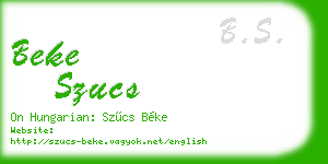 beke szucs business card